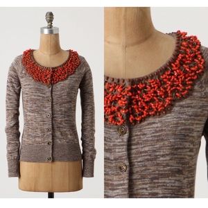 Anthropologie Sz M Moth Embellished Cardigan EUC